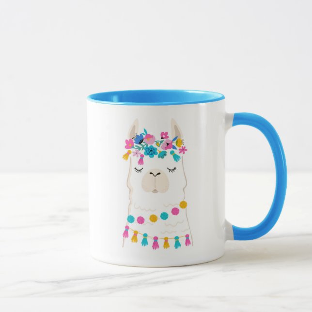 Taza Llama floral linda (Derecha)