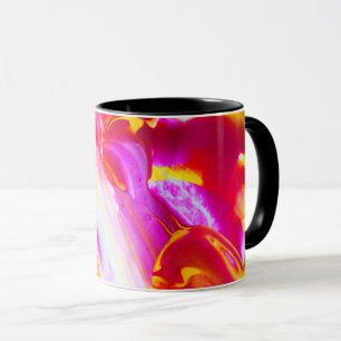 Taza Llama líquida - Naranja brillante y diseño amarill