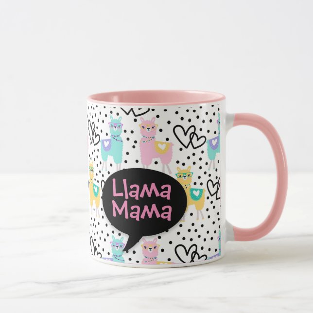 Taza Llama Mamá, Mug, el día de la madre, regalo (Derecha)