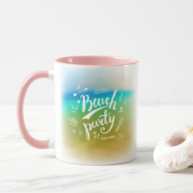 Taza Llamadas de Fiesta de playa (Con donut)