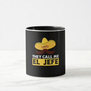 Taza Llámame Jefe Funny Chef Mexicano Cook Bosft