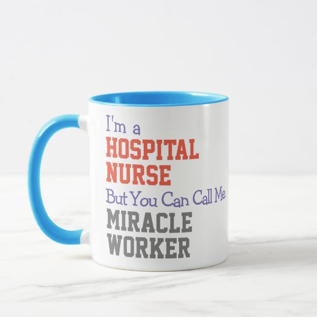 Taza Llamar a nuevo trabajador de milagro - Enfermero h (Izquierda)