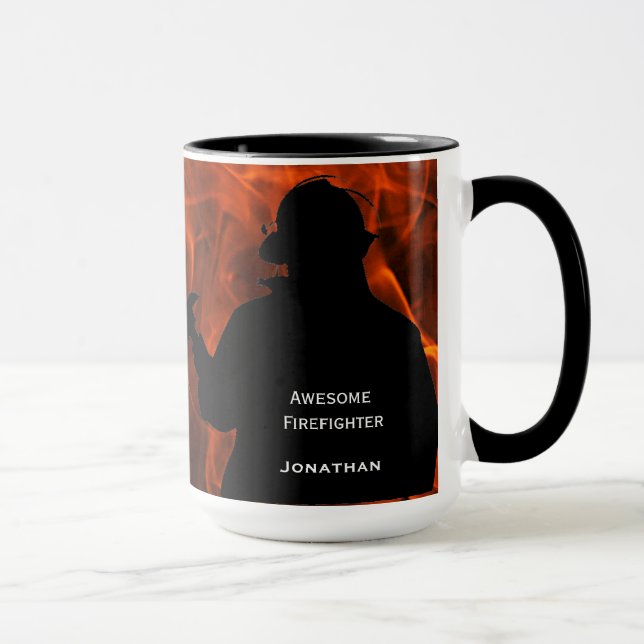 Taza Llamas de bomberos personalizadas (Derecha)