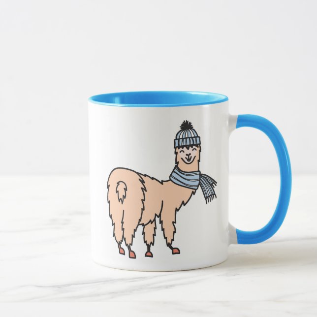 Taza Llamas en modelo de esquí de los gorras y de las (Derecha)