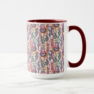 Taza Llamas en modelo de las rayas