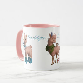 Taza Llamas rosadas personalizadas