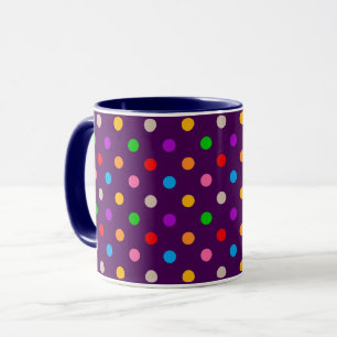 Taza Llamativos Lunares Arcoíris Purpura