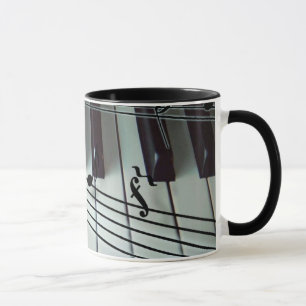 Taza Llaves del piano y notas de la música
