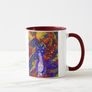 Taza Llegando - fiesta salvaje en rojo, amarillo y azul