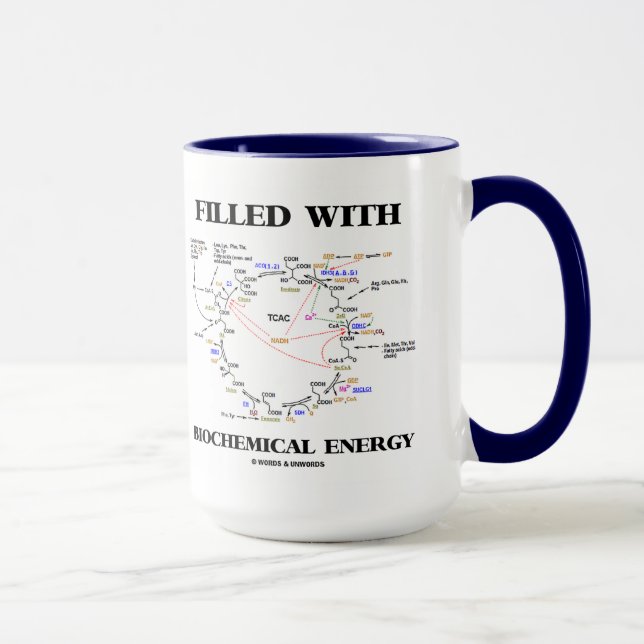 Taza Lleno De Energía Bioquímica (Ciclo Krebs) (Derecha)