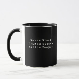 Taza Lleva Negro Bebe Café Evita Gente Introvertido