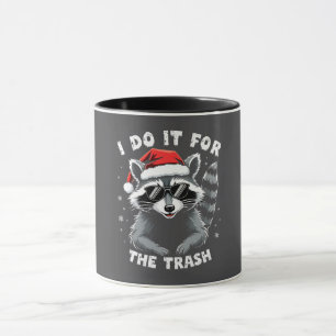 Taza Lo hago por el mapache de Navidades divertidos
