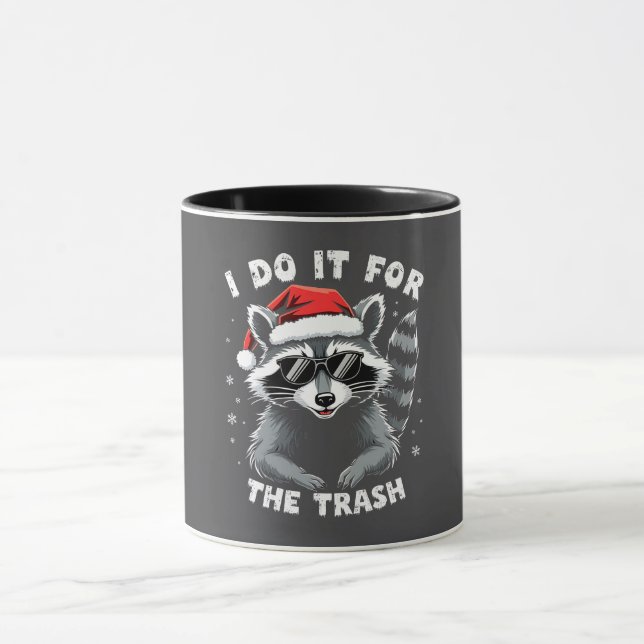 Taza Lo hago por el mapache de Navidades divertidos (Centro)