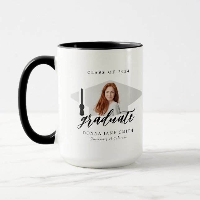 Taza ¡Lo hice! Grado de fotografía personalizado del tí (Izquierda)