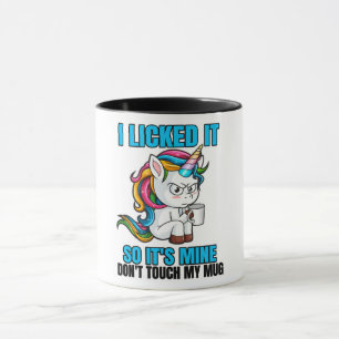 Taza Lo pegué así que es mío/unicornio
