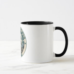 Taza Lobo Aullador Antiguo Bajo La Luna Llena Salvaje