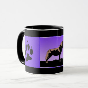 Taza Lobo Aullando al Atardecer - Arte de Vida Silvestr