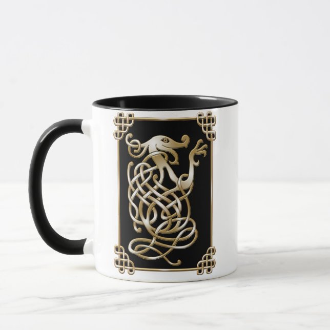Taza Lobo celta - fondo negro (Izquierda)