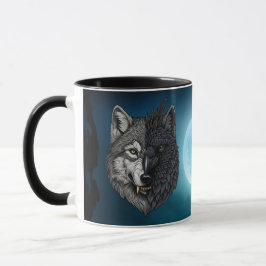 Taza Lobo Crow-Raven de naturaleza silvestre