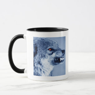 Taza Lobo del gruñido (lupus de Canis), perfil (Digita