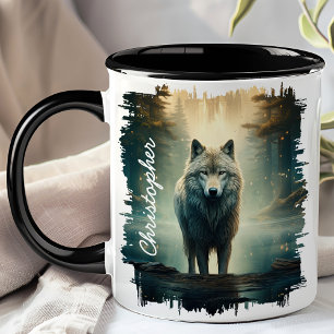 Taza Lobo en Bosque Brumoso