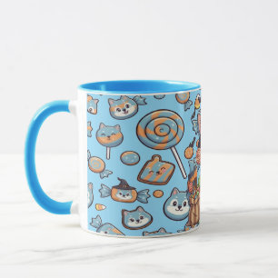 Taza Lobo lindo con espeluznante dulce para Halloween