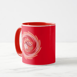 Taza Lobo salvaje remolino trapo rojo