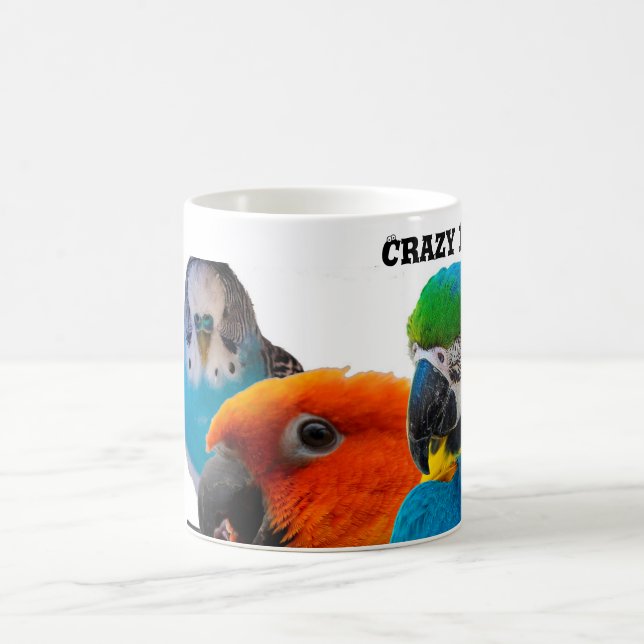 Taza loca de la señora café del pájaro (Centro)