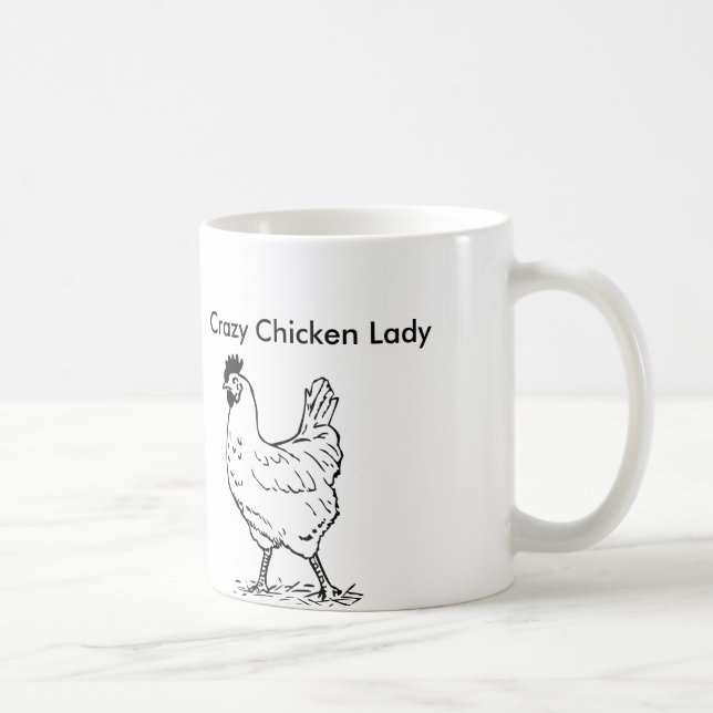 Taza loca de la señora café del pollo (Derecha)