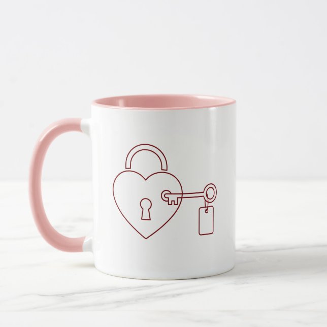 Taza Locked Love Valentine Personalized Mug (Izquierda)