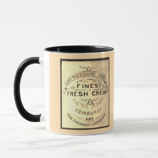 Taza Lockerbie Creamery Label Black Text Trim 