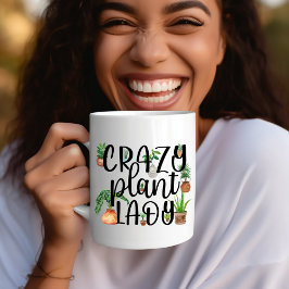 Taza Locura planta Dama Café Mug con plantas postizas