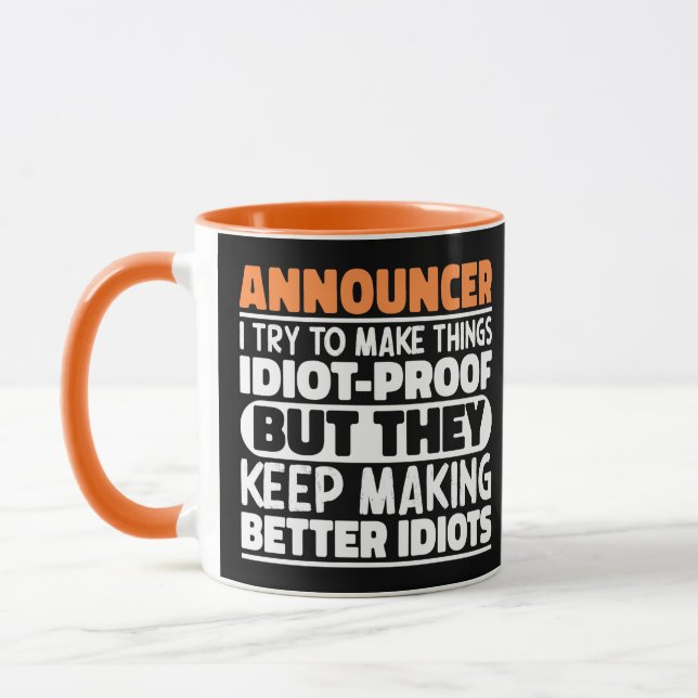 Taza Locutor Intento Hacer Las Cosas Dichos Divertidos  (Izquierda)