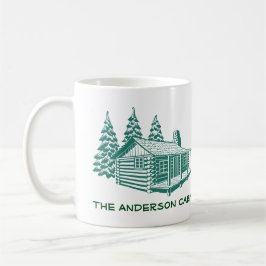 Taza Log Cabin Lake House Woods Personalizado de texto 