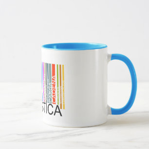Taza Logística con código de barras de colores.