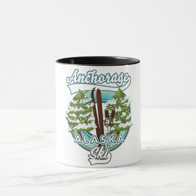 Taza Logo de Anchorage Alaska Ski (Centro)