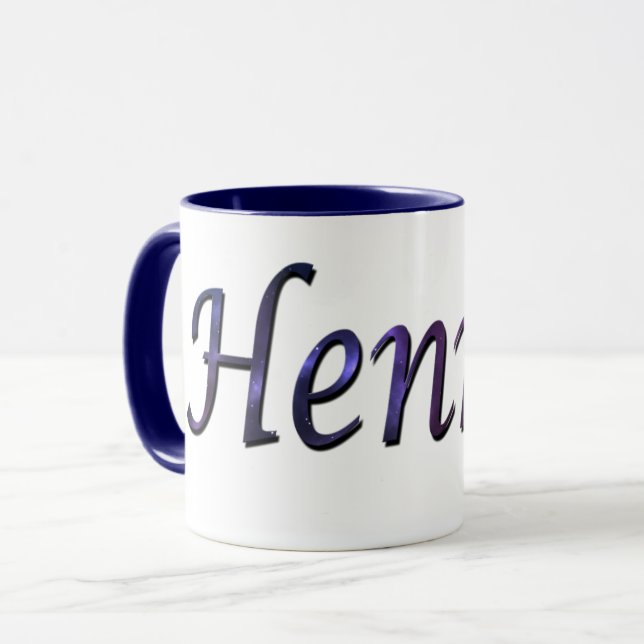 Taza Logo de Blue Henry Name, (Anverso izquierdo)