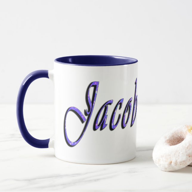 Taza Logo de Jacob Name, (Con donut)