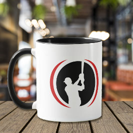Taza Logo de la Batalla Roja Negra de Béisbol