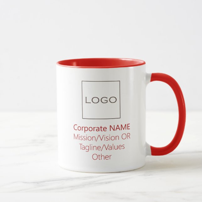 Taza Logo de la Compañía Empresarial Personalizada Red (Derecha)