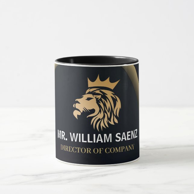Taza Logo de León Elegante Profesional (Centro)