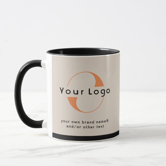 Taza Logo de Ligh Tan + Black Text Company Business Mug (Izquierda)