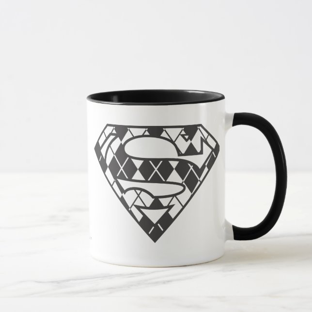 Taza Logo de Supergirl Black Argyle (Derecha)