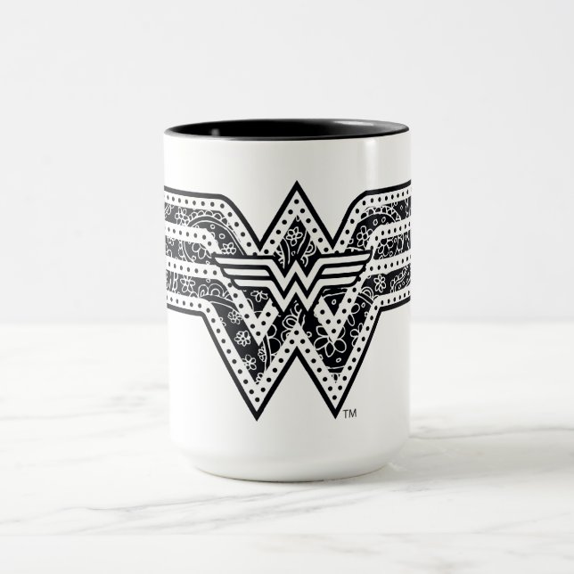 Taza Logo de Wonder Woman Paisley (Centro)