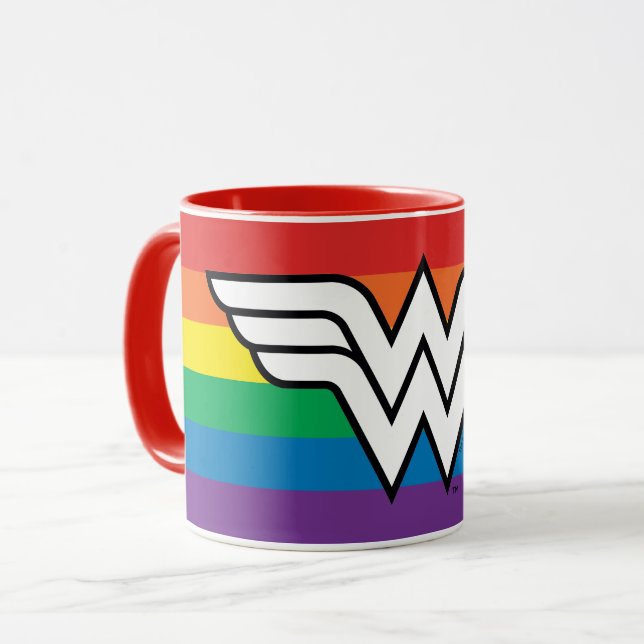 Taza Logo del arco iris de la mujer maravilla (Anverso izquierdo)