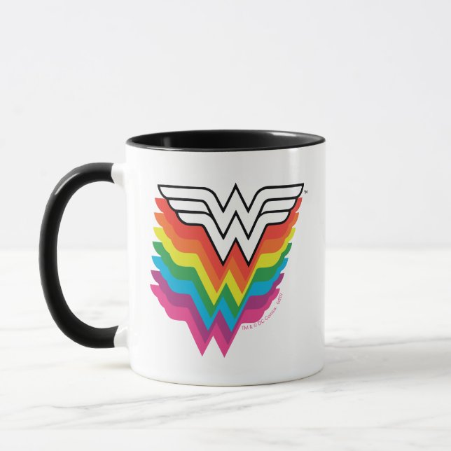 Taza Logo del arco iris de mujer maravilla (Izquierda)