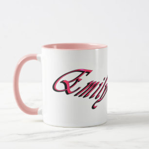 Taza Logo del nombre de los Chicas Emily,