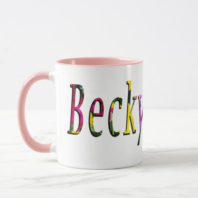 Taza Logo Floral Becky Name, (Izquierda)