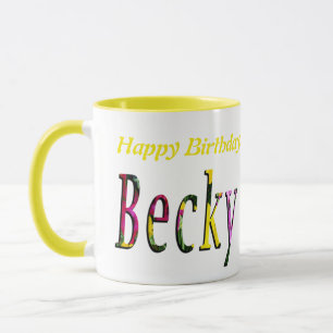Taza Logo Floral Becky Name,