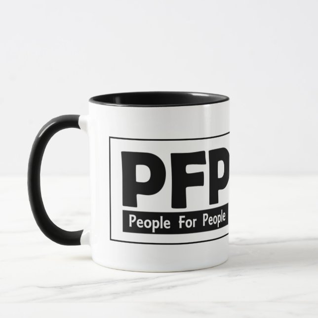 Taza Logo People For People - Negro (Izquierda)